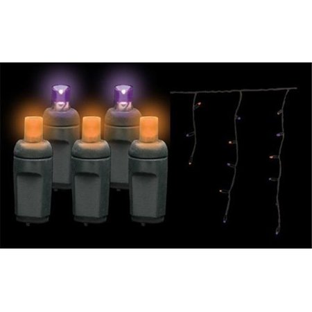 REINDERS Reinders LEDICE-PO-F Premium Grade LED Icicle Lights 105 Purple/Orange Frost Holiday Lights String with Black Wire LEDICE-PO-F